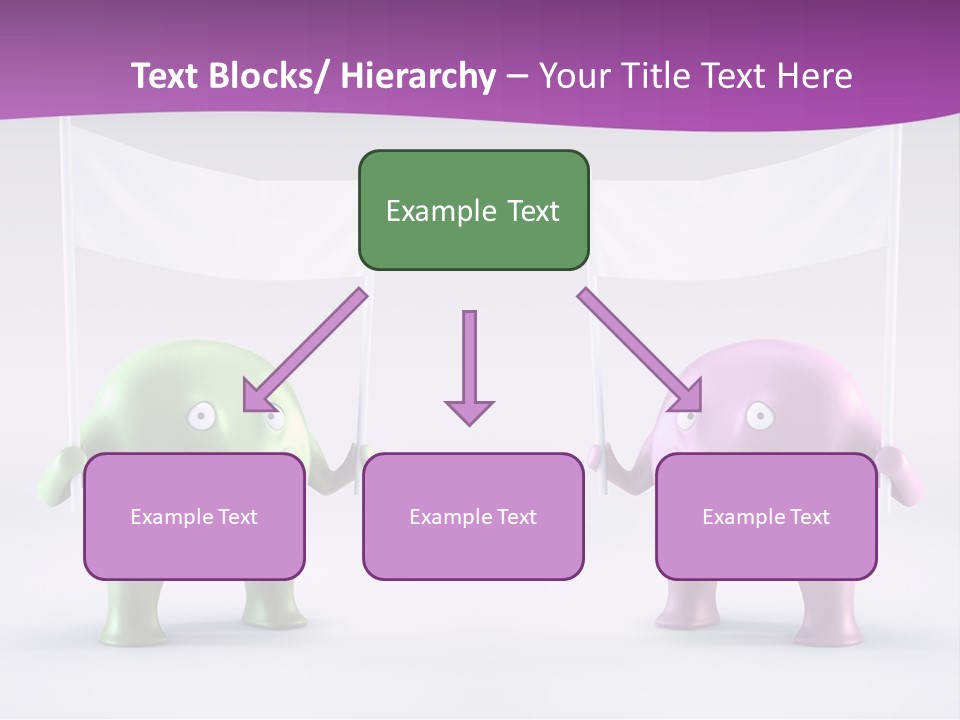 Two Elephants Holding A Flag With A Smile On Their Faces PowerPoint Template