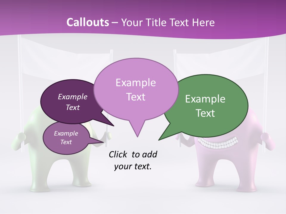 Two Elephants Holding A Flag With A Smile On Their Faces PowerPoint Template