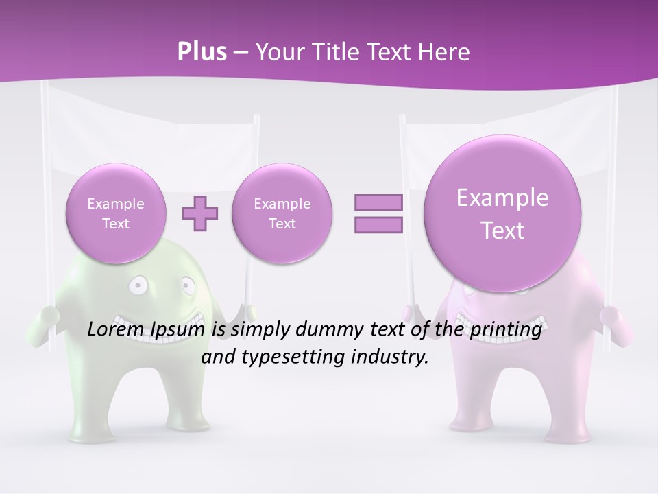 Two Elephants Holding A Flag With A Smile On Their Faces PowerPoint Template
