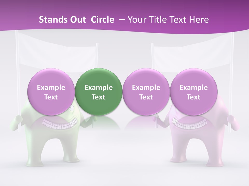 Two Elephants Holding A Flag With A Smile On Their Faces PowerPoint Template