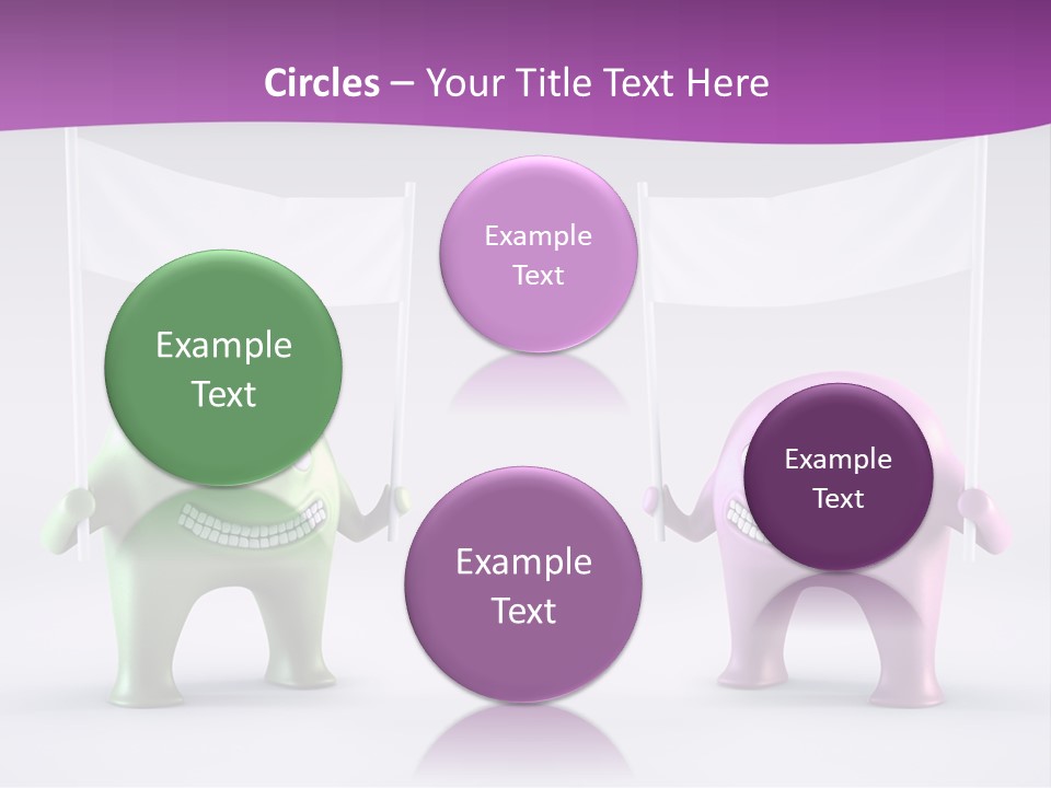 Two Elephants Holding A Flag With A Smile On Their Faces PowerPoint Template