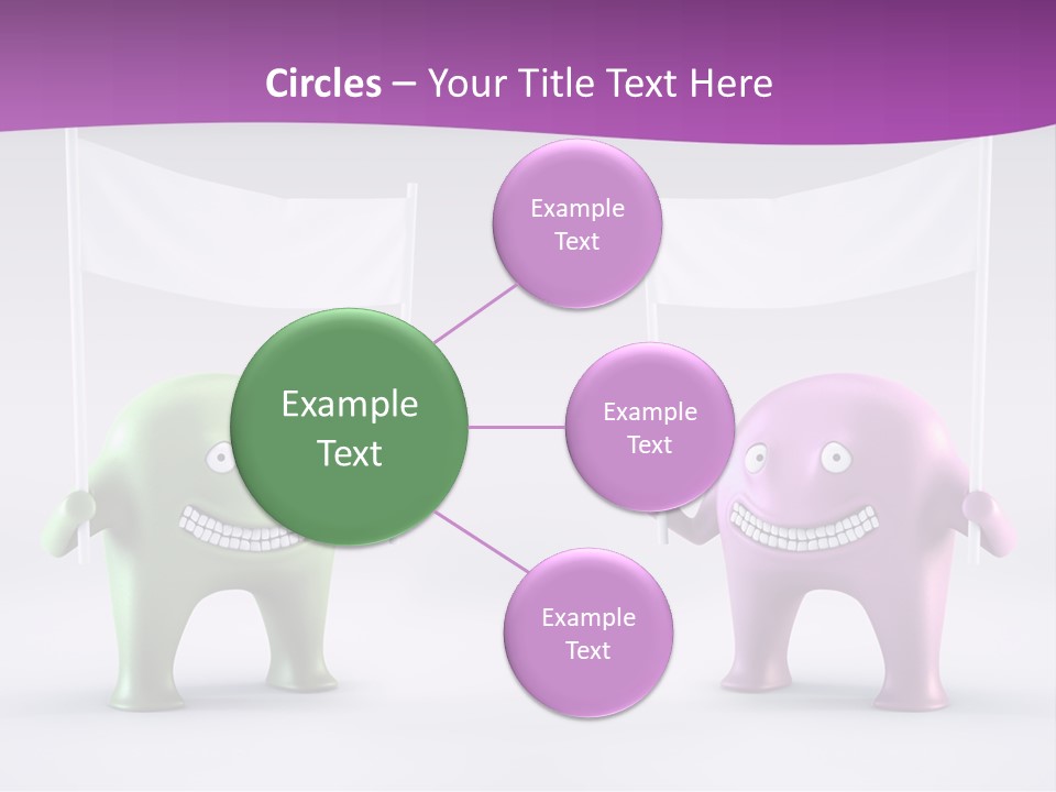 Two Elephants Holding A Flag With A Smile On Their Faces PowerPoint Template