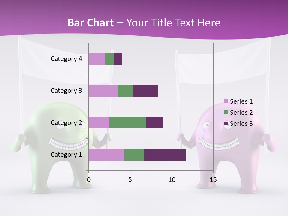 Two Elephants Holding A Flag With A Smile On Their Faces PowerPoint Template