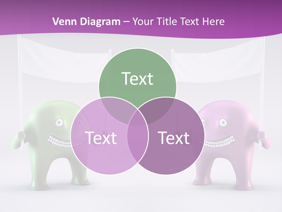 Two Elephants Holding A Flag With A Smile On Their Faces PowerPoint Template