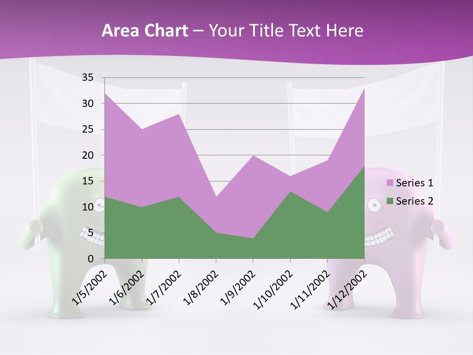 Two Elephants Holding A Flag With A Smile On Their Faces PowerPoint Template