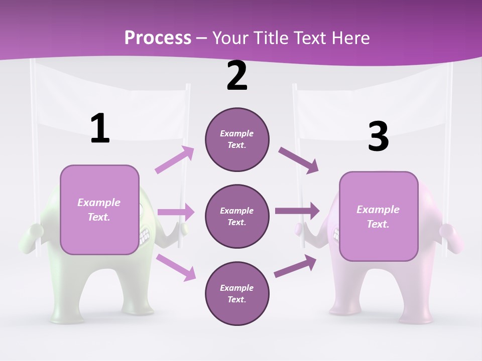Two Elephants Holding A Flag With A Smile On Their Faces PowerPoint Template