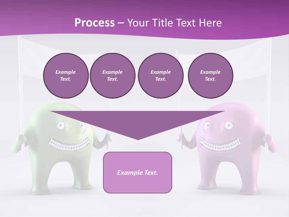 Two Elephants Holding A Flag With A Smile On Their Faces PowerPoint Template