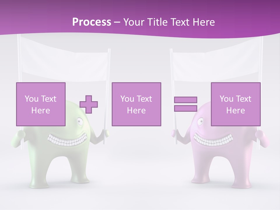 Two Elephants Holding A Flag With A Smile On Their Faces PowerPoint Template