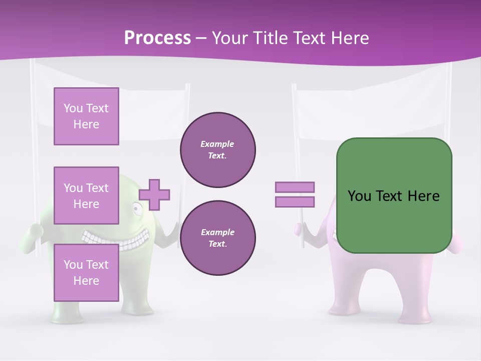 Two Elephants Holding A Flag With A Smile On Their Faces PowerPoint Template