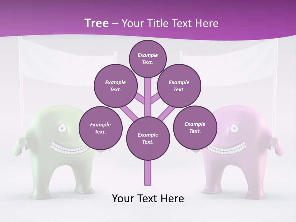 Two Elephants Holding A Flag With A Smile On Their Faces PowerPoint Template