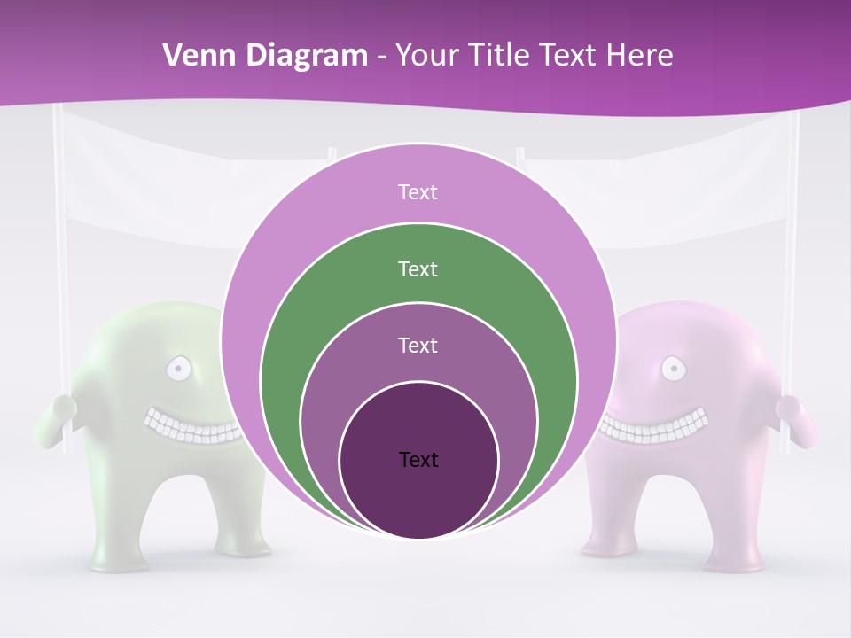 Two Elephants Holding A Flag With A Smile On Their Faces PowerPoint Template