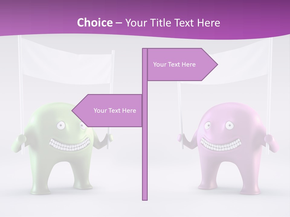 Two Elephants Holding A Flag With A Smile On Their Faces PowerPoint Template