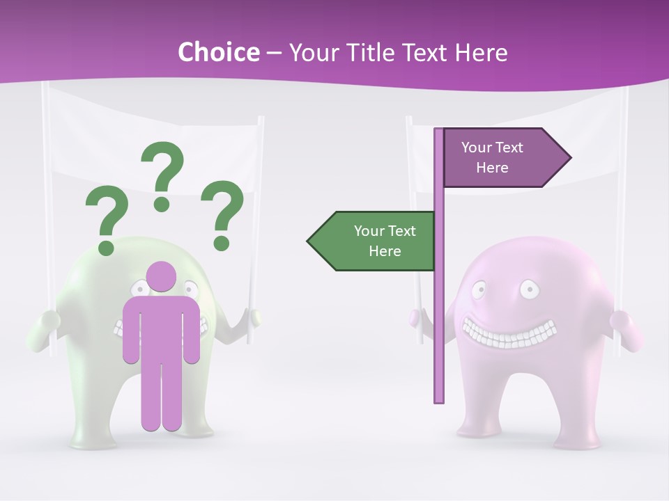 Two Elephants Holding A Flag With A Smile On Their Faces PowerPoint Template