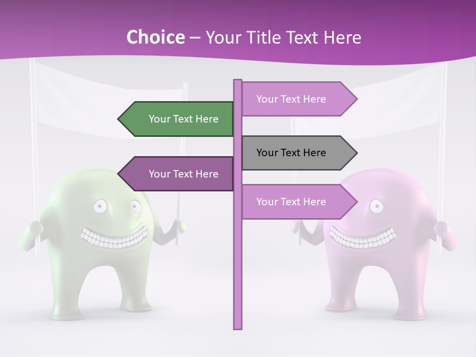 Two Elephants Holding A Flag With A Smile On Their Faces PowerPoint Template