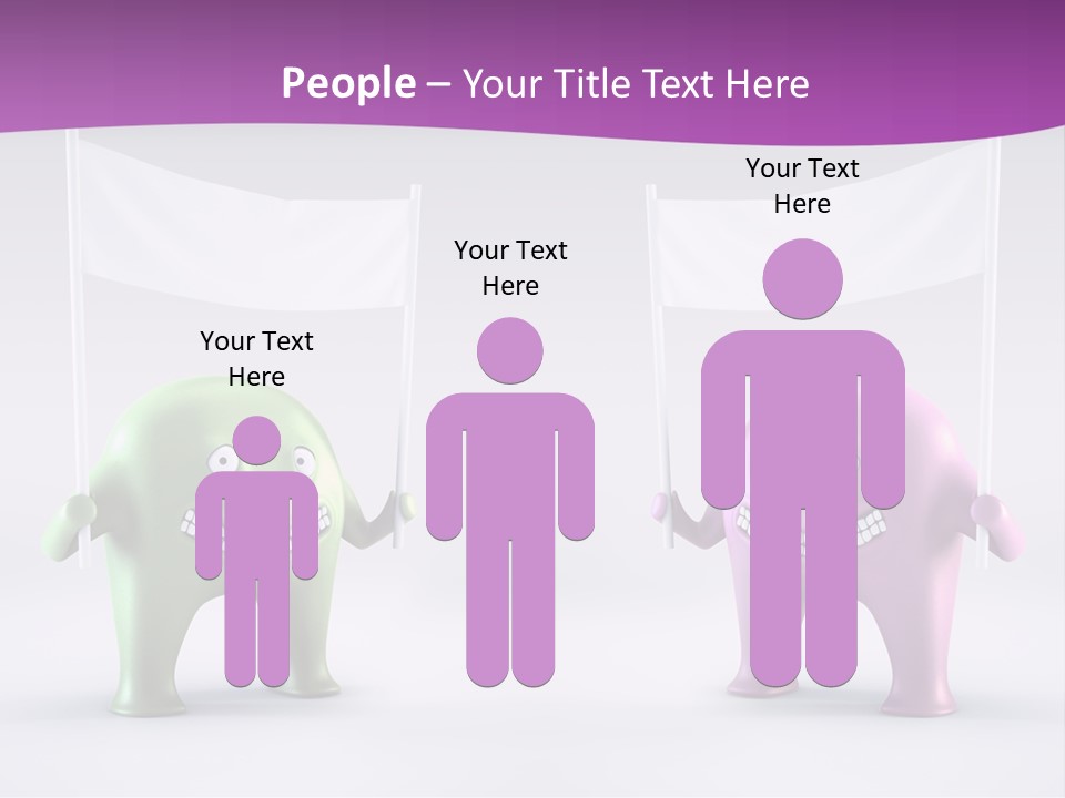 Two Elephants Holding A Flag With A Smile On Their Faces PowerPoint Template