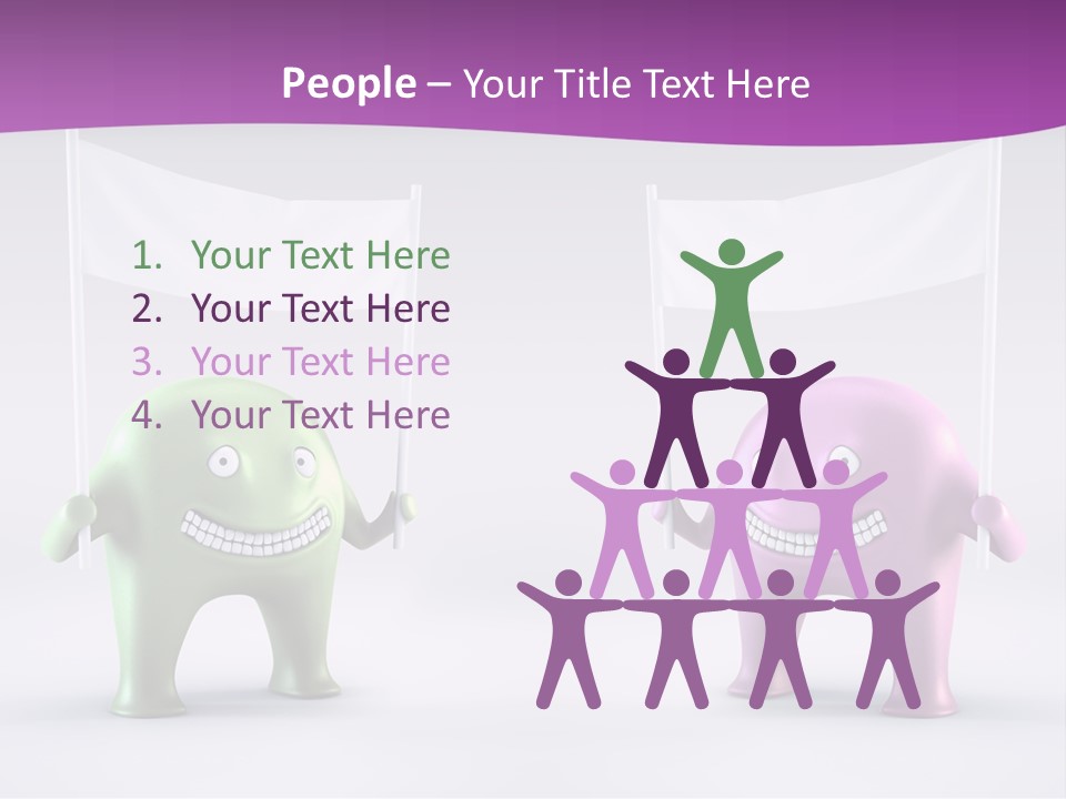 Two Elephants Holding A Flag With A Smile On Their Faces PowerPoint Template