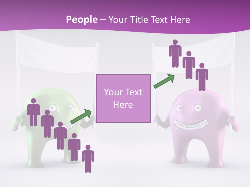 Two Elephants Holding A Flag With A Smile On Their Faces PowerPoint Template