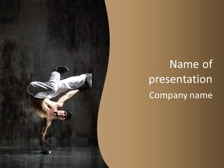 Headstand Sporty Music PowerPoint Template