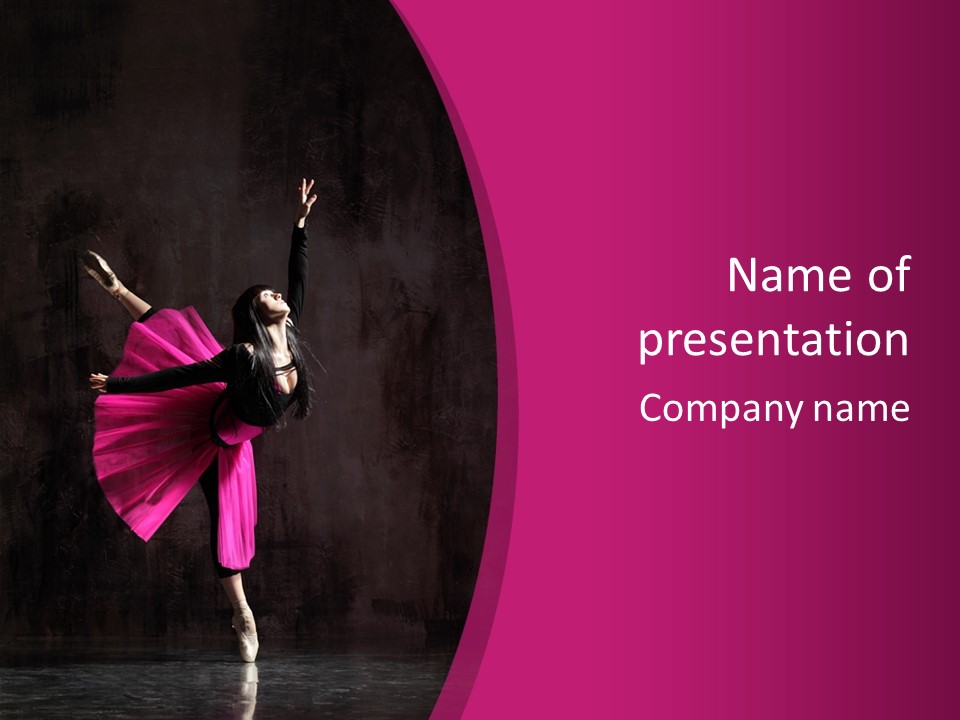 Ballerina Elegance Posing PowerPoint Template