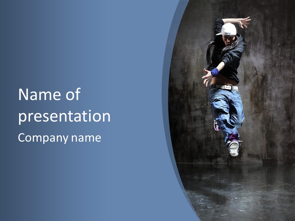 Girl Performer Midair PowerPoint Template