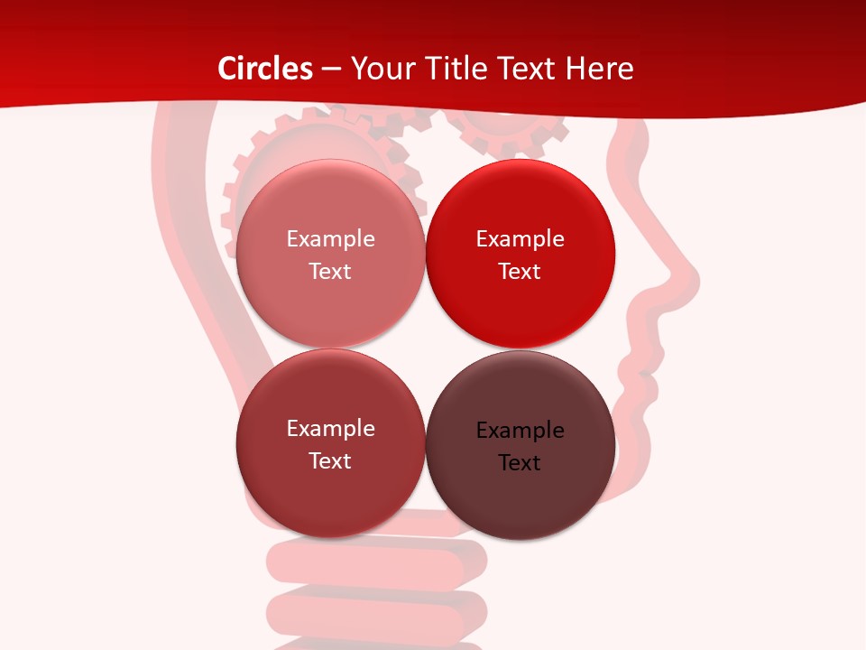 A Red Powerpoint Presentation With Gears Inside Of A Head PowerPoint Template