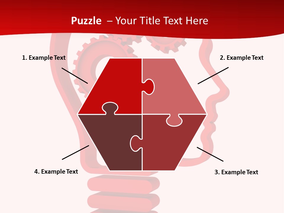 A Red Powerpoint Presentation With Gears Inside Of A Head PowerPoint Template