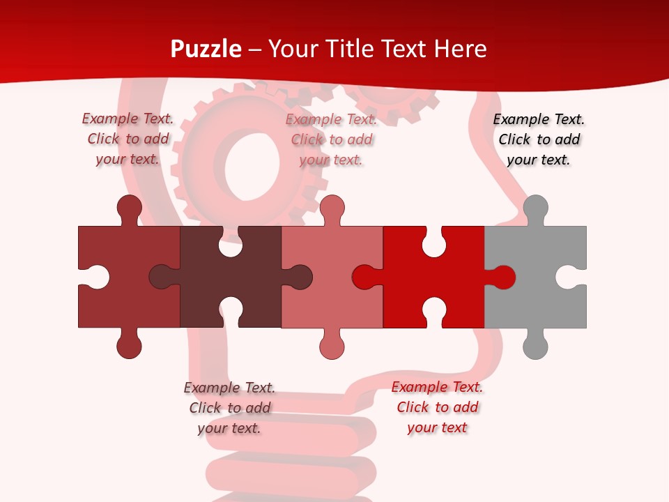 A Red Powerpoint Presentation With Gears Inside Of A Head PowerPoint Template