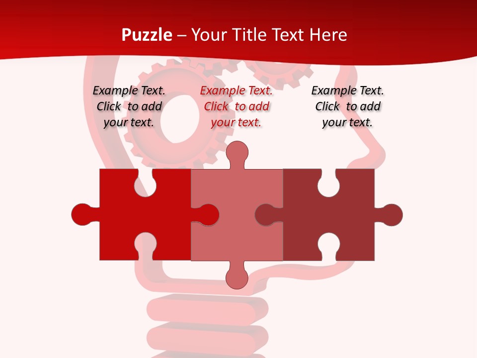 A Red Powerpoint Presentation With Gears Inside Of A Head PowerPoint Template