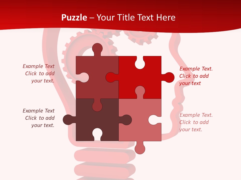 A Red Powerpoint Presentation With Gears Inside Of A Head PowerPoint Template