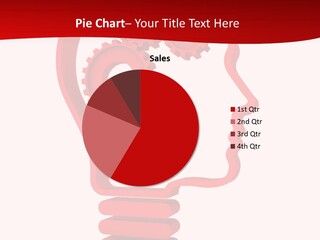 A Red Powerpoint Presentation With Gears Inside Of A Head PowerPoint Template