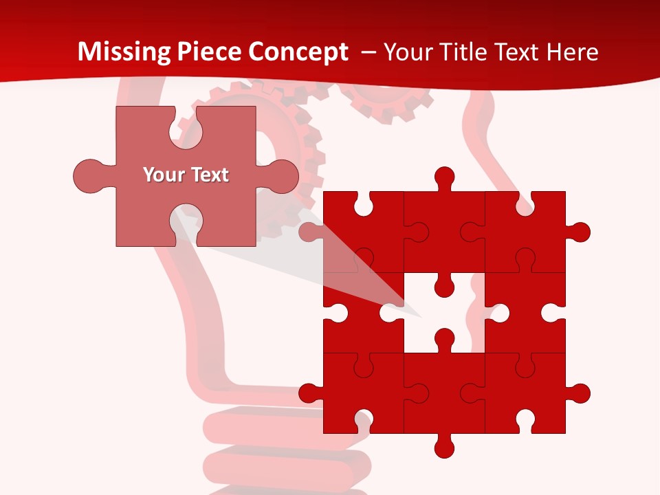 A Red Powerpoint Presentation With Gears Inside Of A Head PowerPoint Template