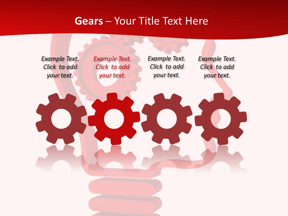 A Red Powerpoint Presentation With Gears Inside Of A Head PowerPoint Template