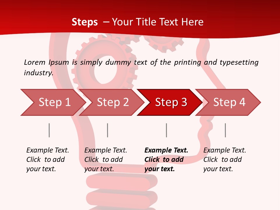 A Red Powerpoint Presentation With Gears Inside Of A Head PowerPoint Template