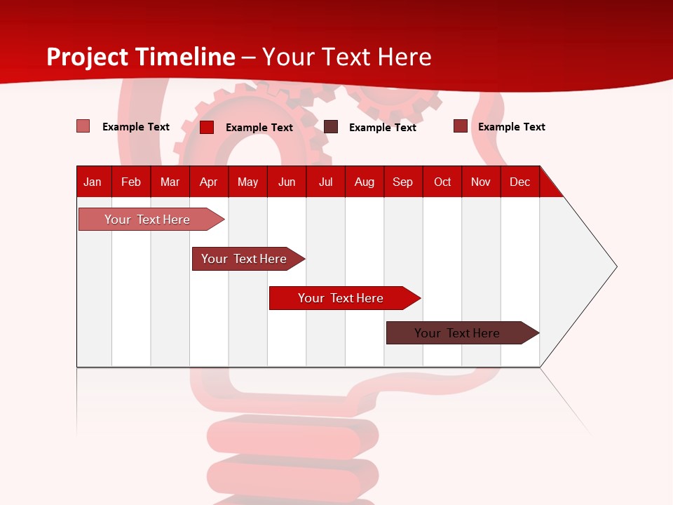 A Red Powerpoint Presentation With Gears Inside Of A Head PowerPoint Template