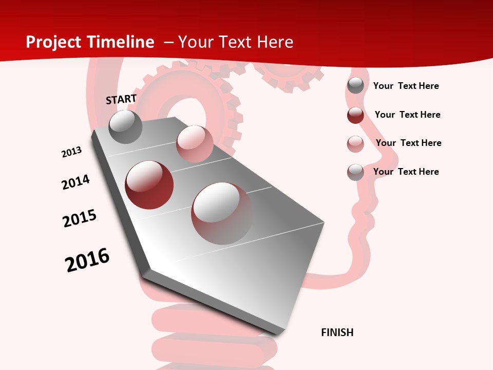 A Red Powerpoint Presentation With Gears Inside Of A Head PowerPoint Template