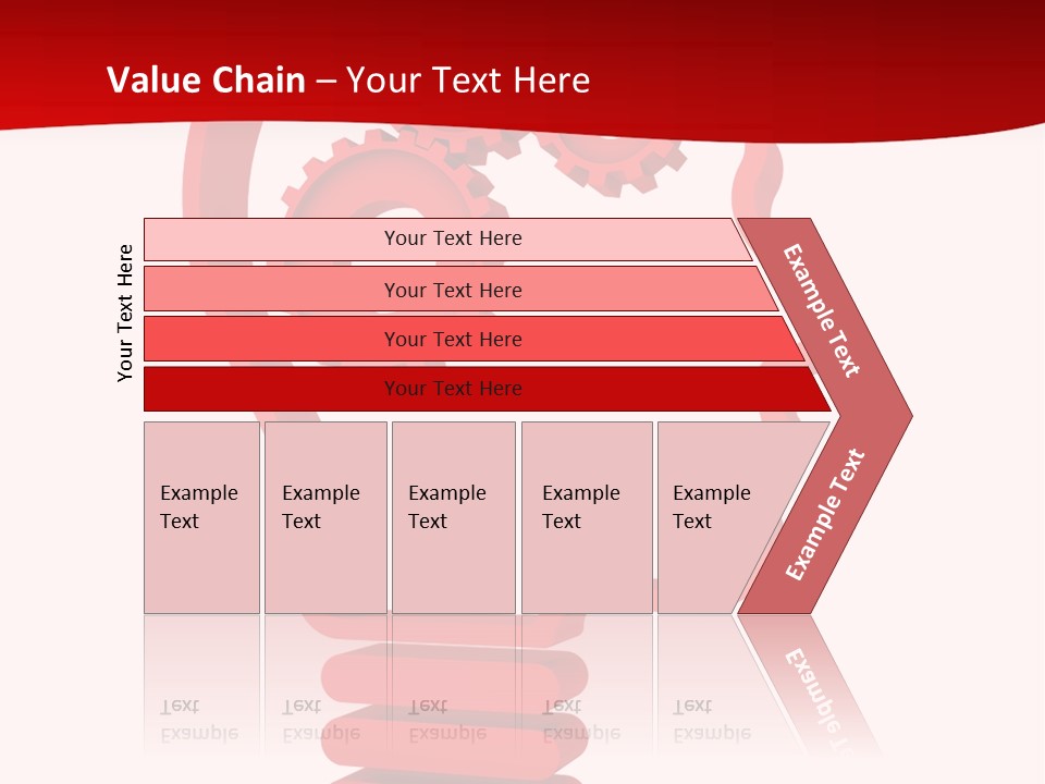A Red Powerpoint Presentation With Gears Inside Of A Head PowerPoint Template