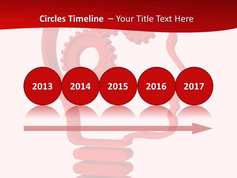 A Red Powerpoint Presentation With Gears Inside Of A Head PowerPoint Template