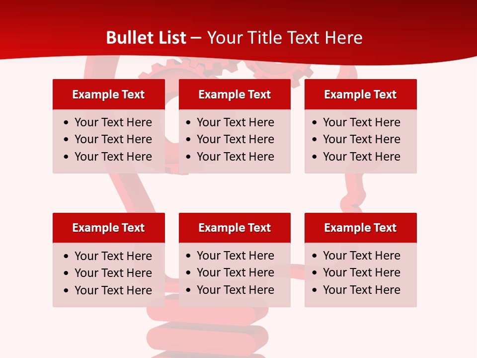 A Red Powerpoint Presentation With Gears Inside Of A Head PowerPoint Template