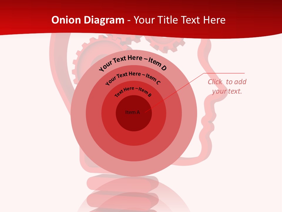 A Red Powerpoint Presentation With Gears Inside Of A Head PowerPoint Template