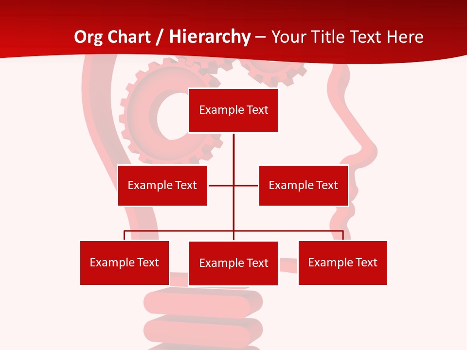 A Red Powerpoint Presentation With Gears Inside Of A Head PowerPoint Template