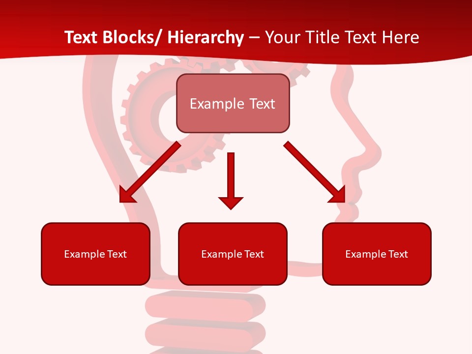 A Red Powerpoint Presentation With Gears Inside Of A Head PowerPoint Template