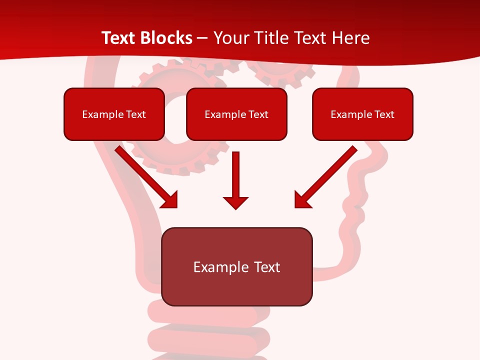 A Red Powerpoint Presentation With Gears Inside Of A Head PowerPoint Template