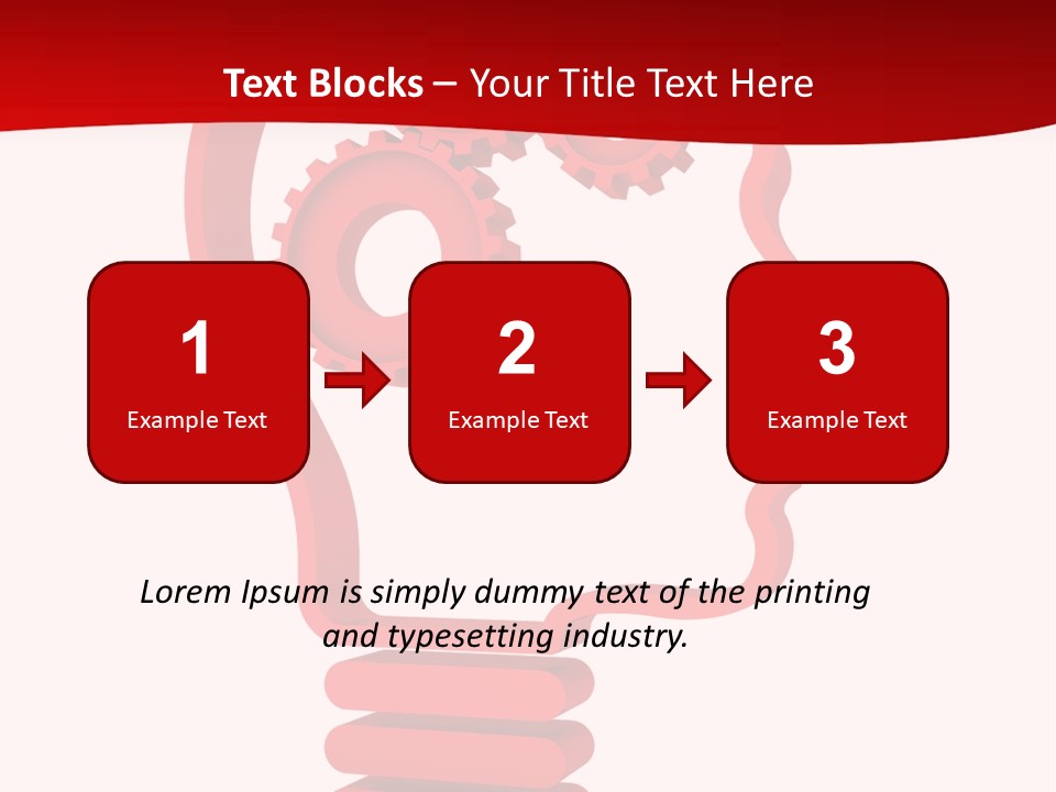 A Red Powerpoint Presentation With Gears Inside Of A Head PowerPoint Template