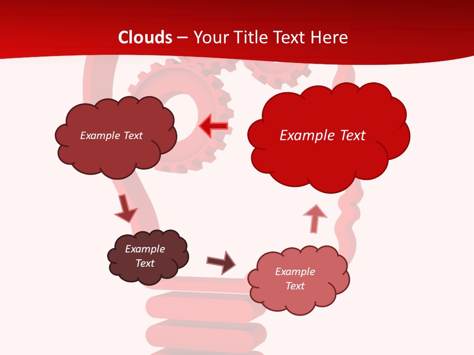 A Red Powerpoint Presentation With Gears Inside Of A Head PowerPoint Template
