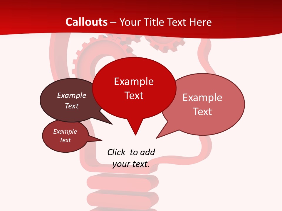 A Red Powerpoint Presentation With Gears Inside Of A Head PowerPoint Template
