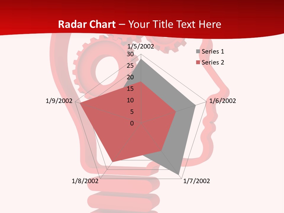 A Red Powerpoint Presentation With Gears Inside Of A Head PowerPoint Template