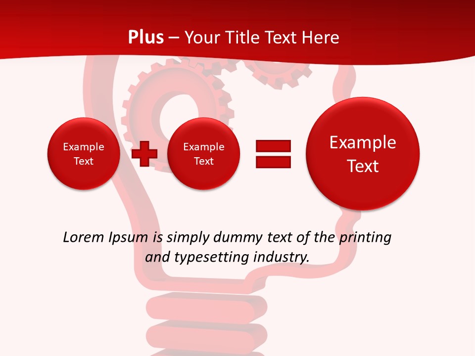 A Red Powerpoint Presentation With Gears Inside Of A Head PowerPoint Template