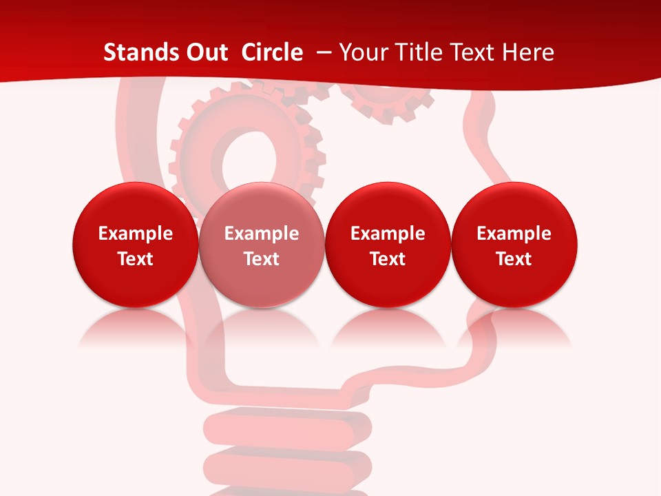 A Red Powerpoint Presentation With Gears Inside Of A Head PowerPoint Template
