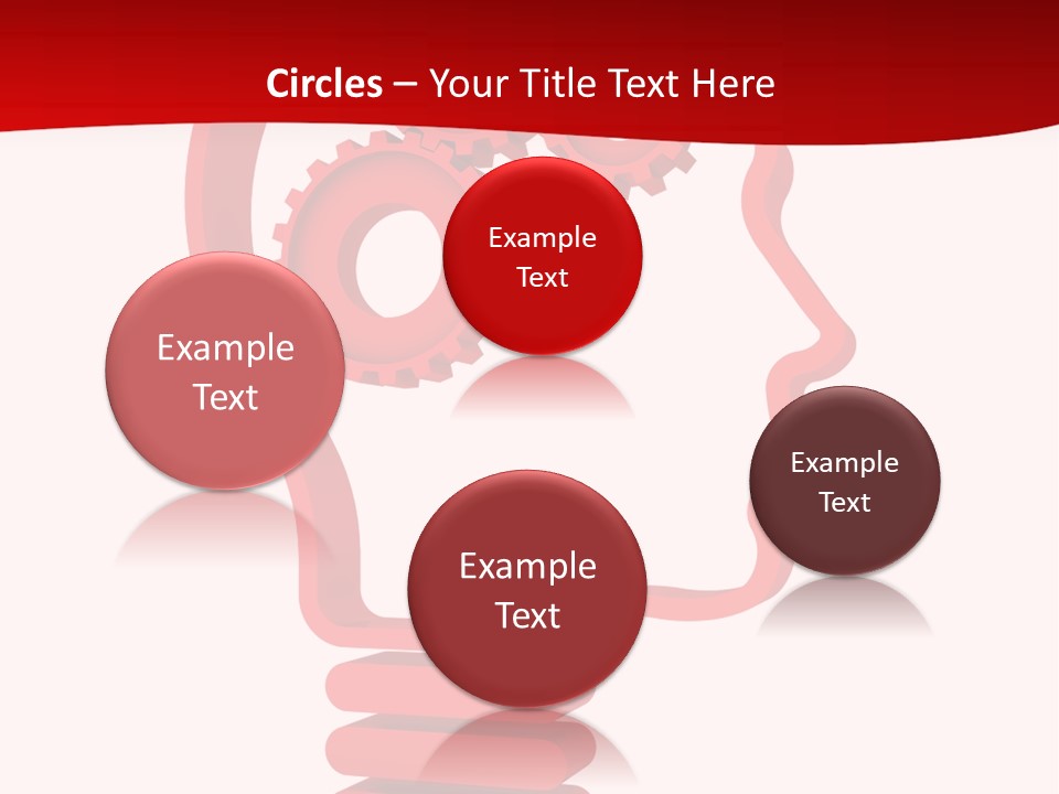 A Red Powerpoint Presentation With Gears Inside Of A Head PowerPoint Template