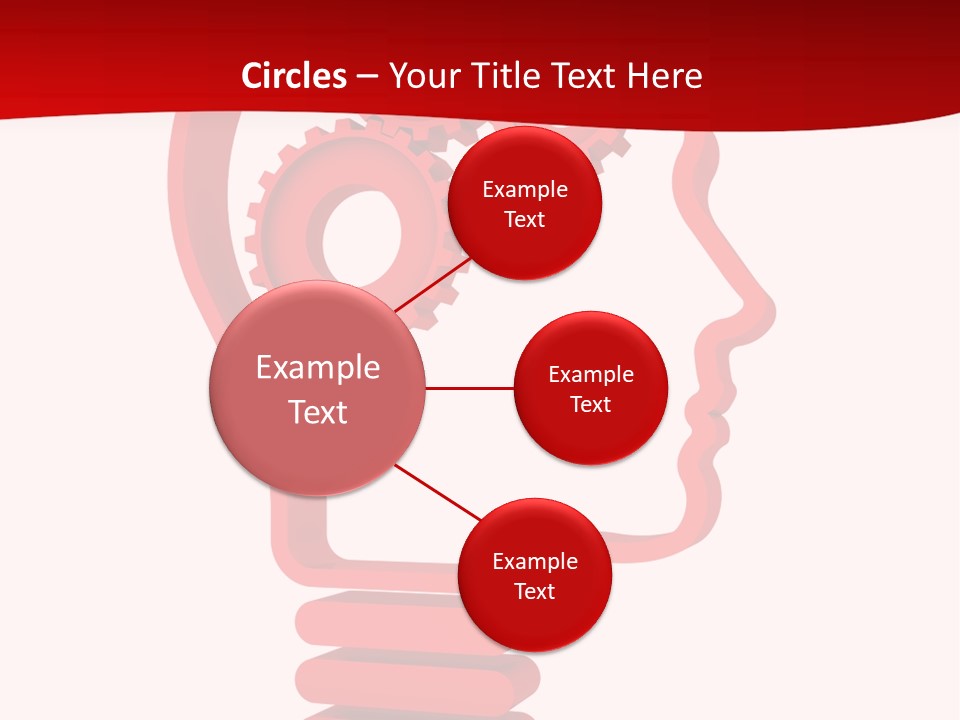 A Red Powerpoint Presentation With Gears Inside Of A Head PowerPoint Template